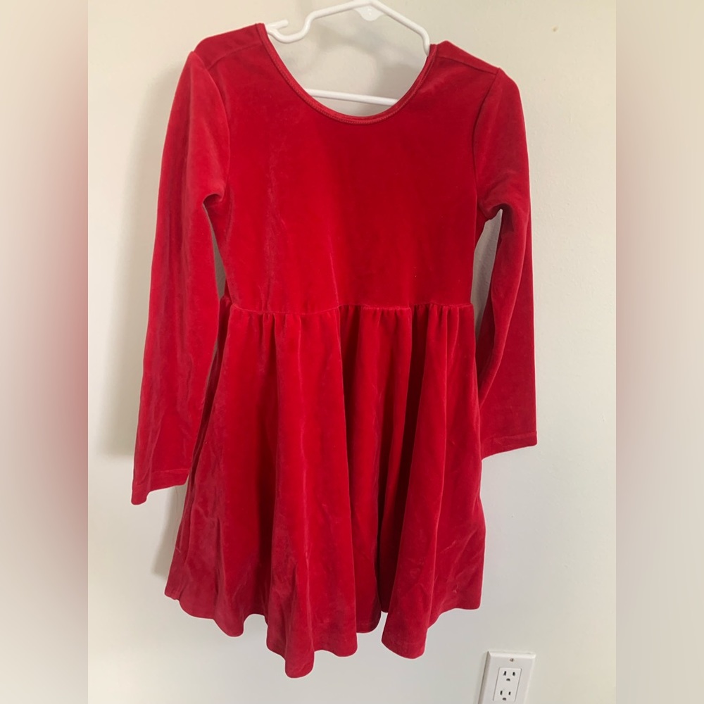 Hanna Anderson girls red velvet dress